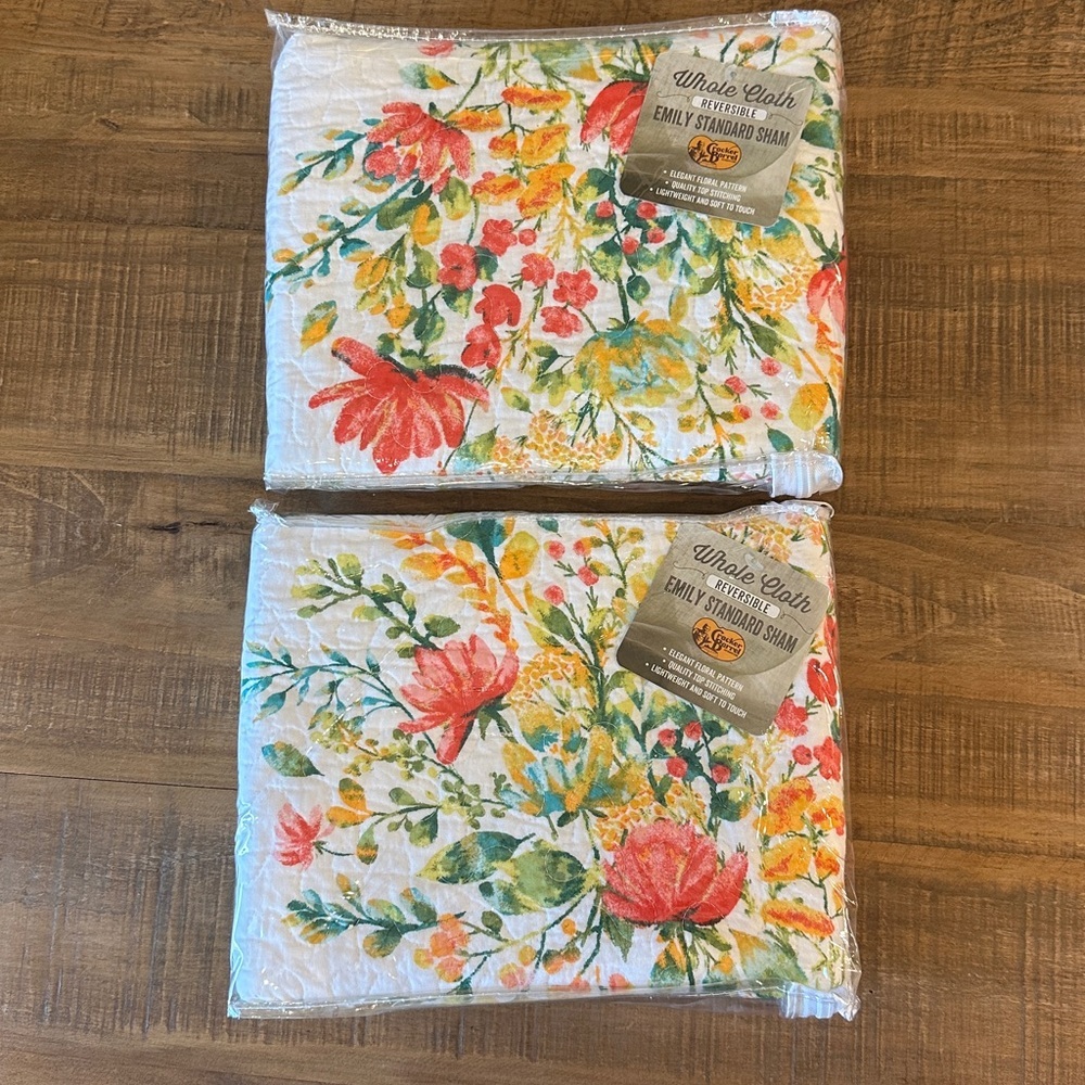 NWT Emily Standard size Pillow Shams by Cracker Barrel Quilted, Floral Beautiful